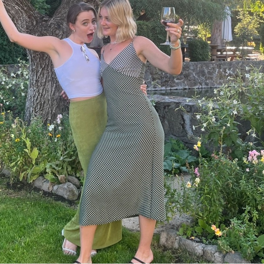 Lisa says gah checkered slip dress